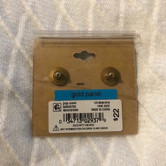 MONET Gold Panel Earrings - Picture 4 of 4